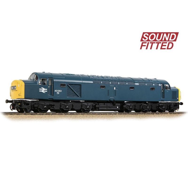 32-490SF OO Gauge Class 40 Centre Headcode (ScR) 40063 BR Blue Sound Fitted