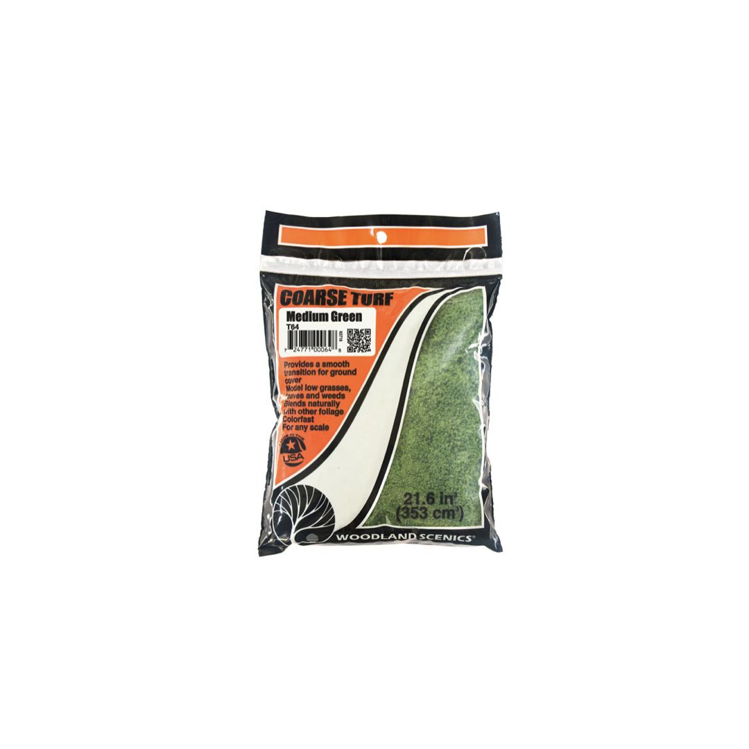 T64 Woodland Scenics Coarse Turf Medium Green Bag