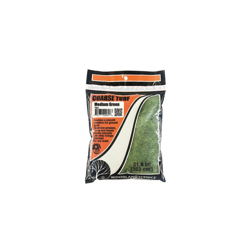 T64 Woodland Scenics Coarse Turf Medium Green Bag