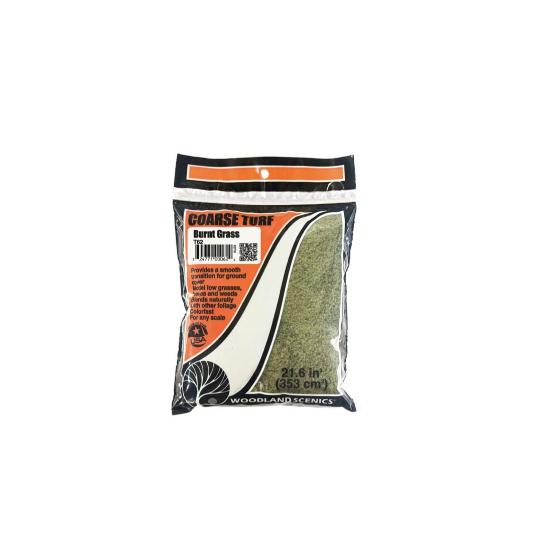 T62 Woodland Scenics Coarse Turf Burnt Grass Bag