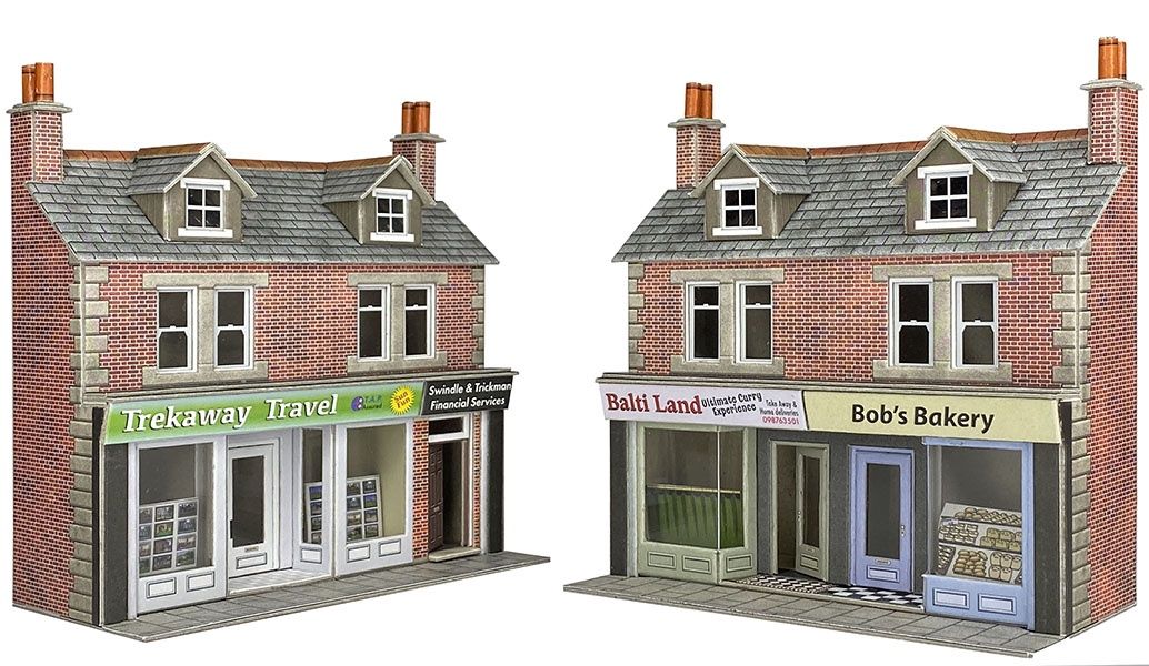 PO306 LOW RELIEF SHOP FRONTS - BRICK OO GAUGE