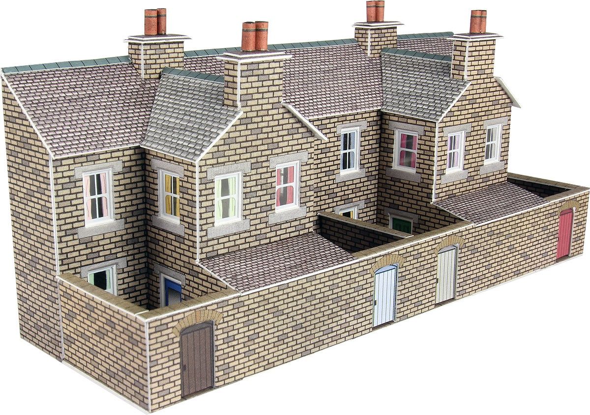 PN177 LOW RELIEF TERRACED HOUSE BACKS - STONE N GAUGE