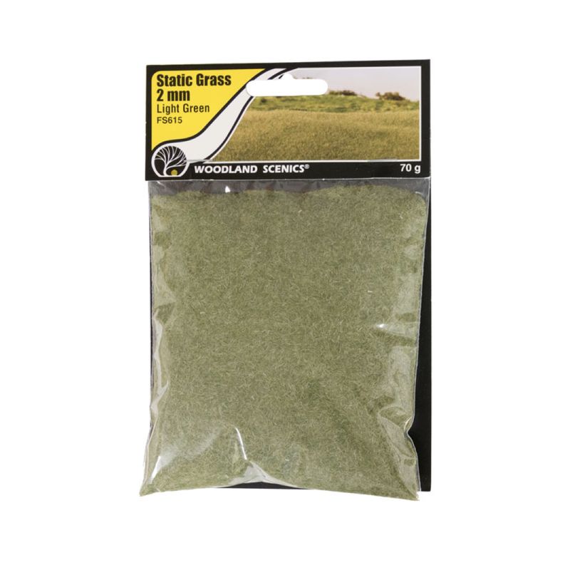 FS615 Woodland Scenics Static Grass 2mm Light Green