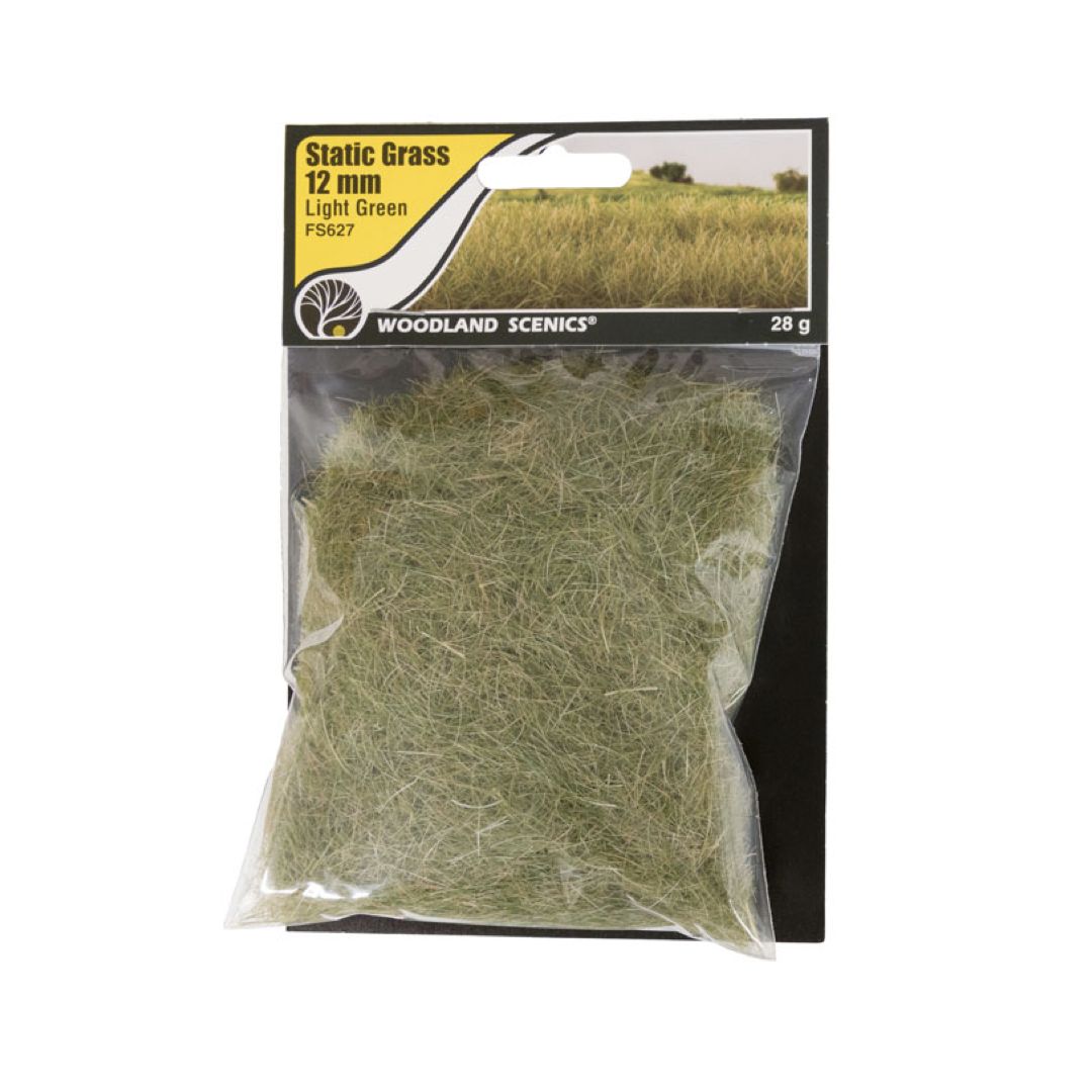 FS627 Woodland Scenics Static Grass 12mm Light Green