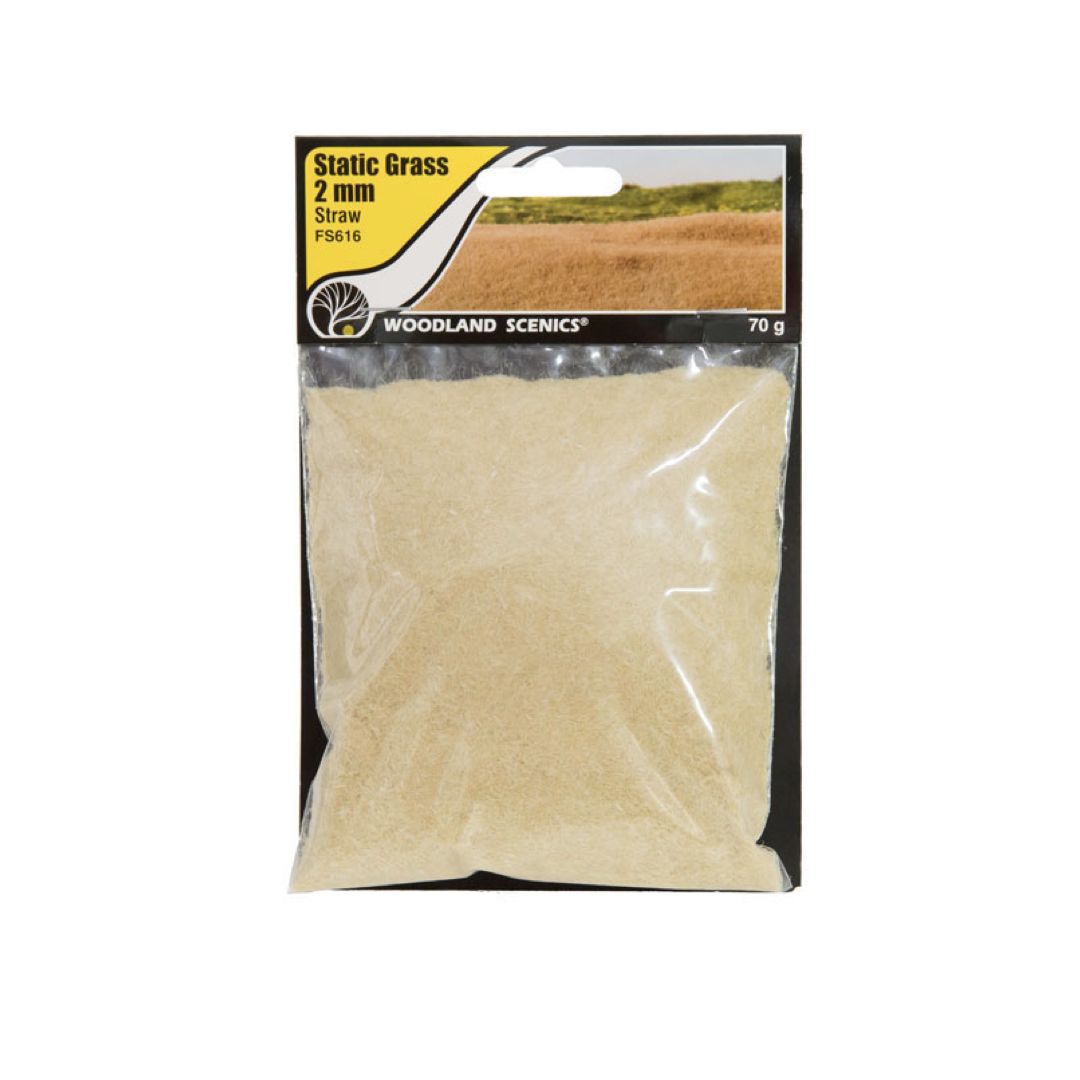 FS616 Woodland Scenics Static Grass 2mm Straw