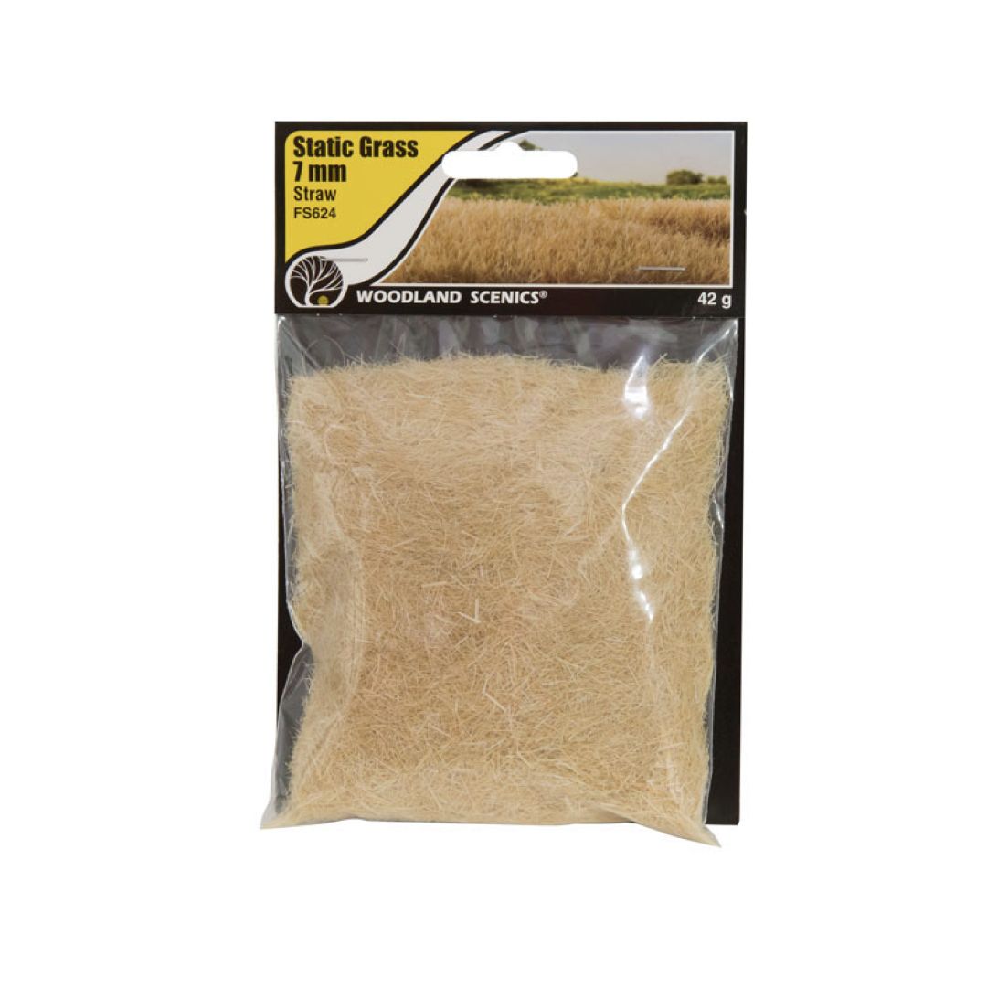 FS624 Woodland Scenics Static Grass 7mm Straw