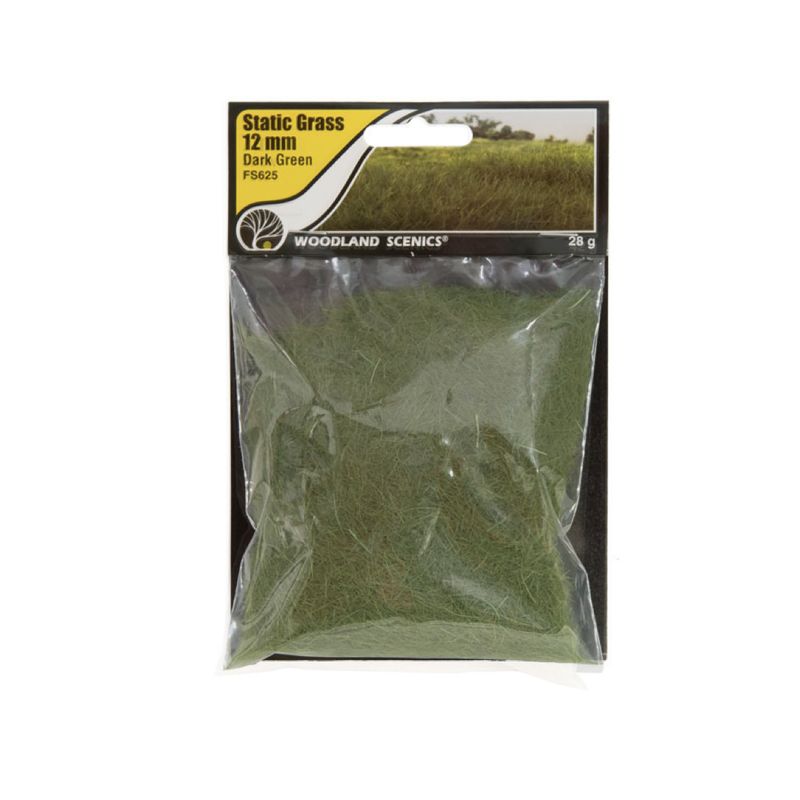 FS625 Woodland Scenics Static Grass 12mm Dark Green