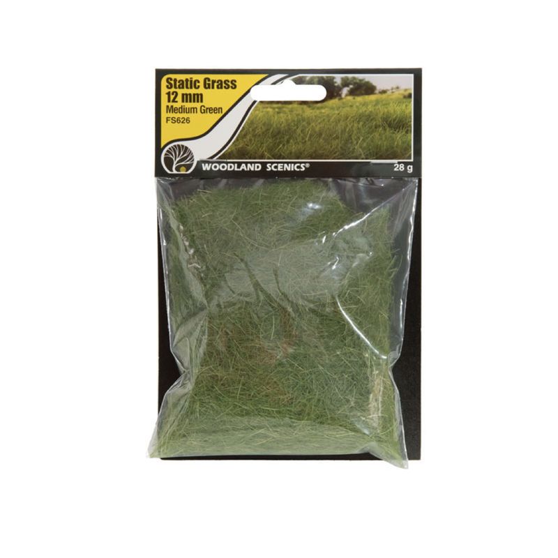 FS626 Woodland Scenics Static Grass 12mm Medium Green