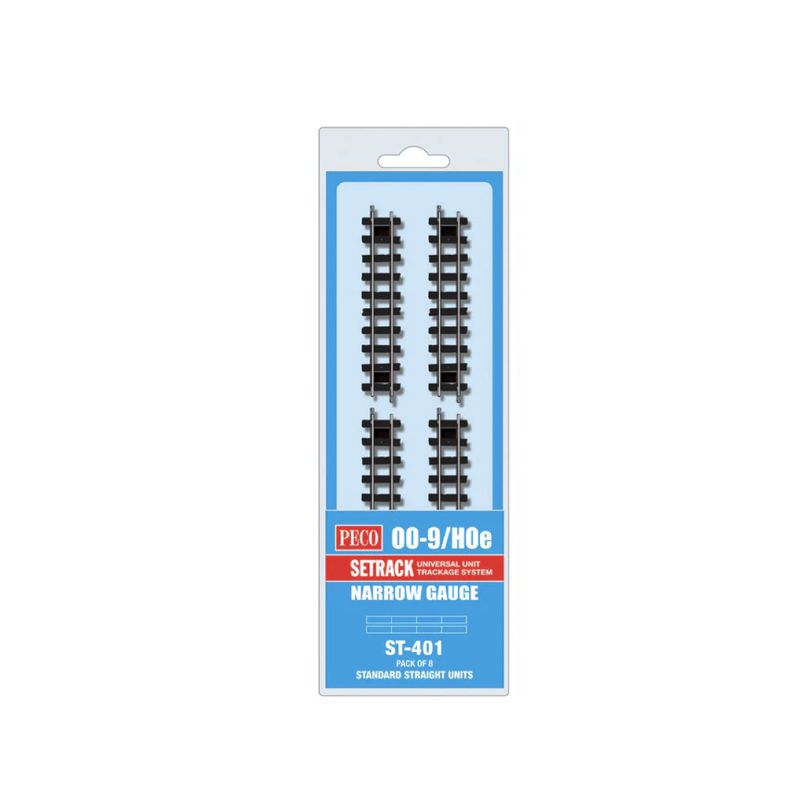 ST-401 PECO OO9 Gauge Standard Straight (8 Pack)