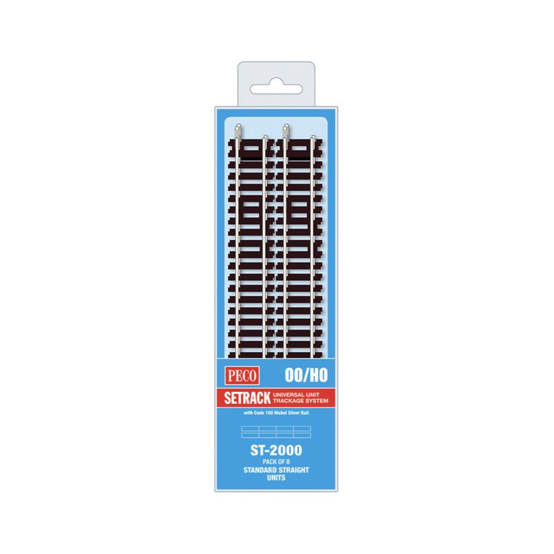 ST-2000 PECO OO Gauge Standard Straights (Pack of 8)