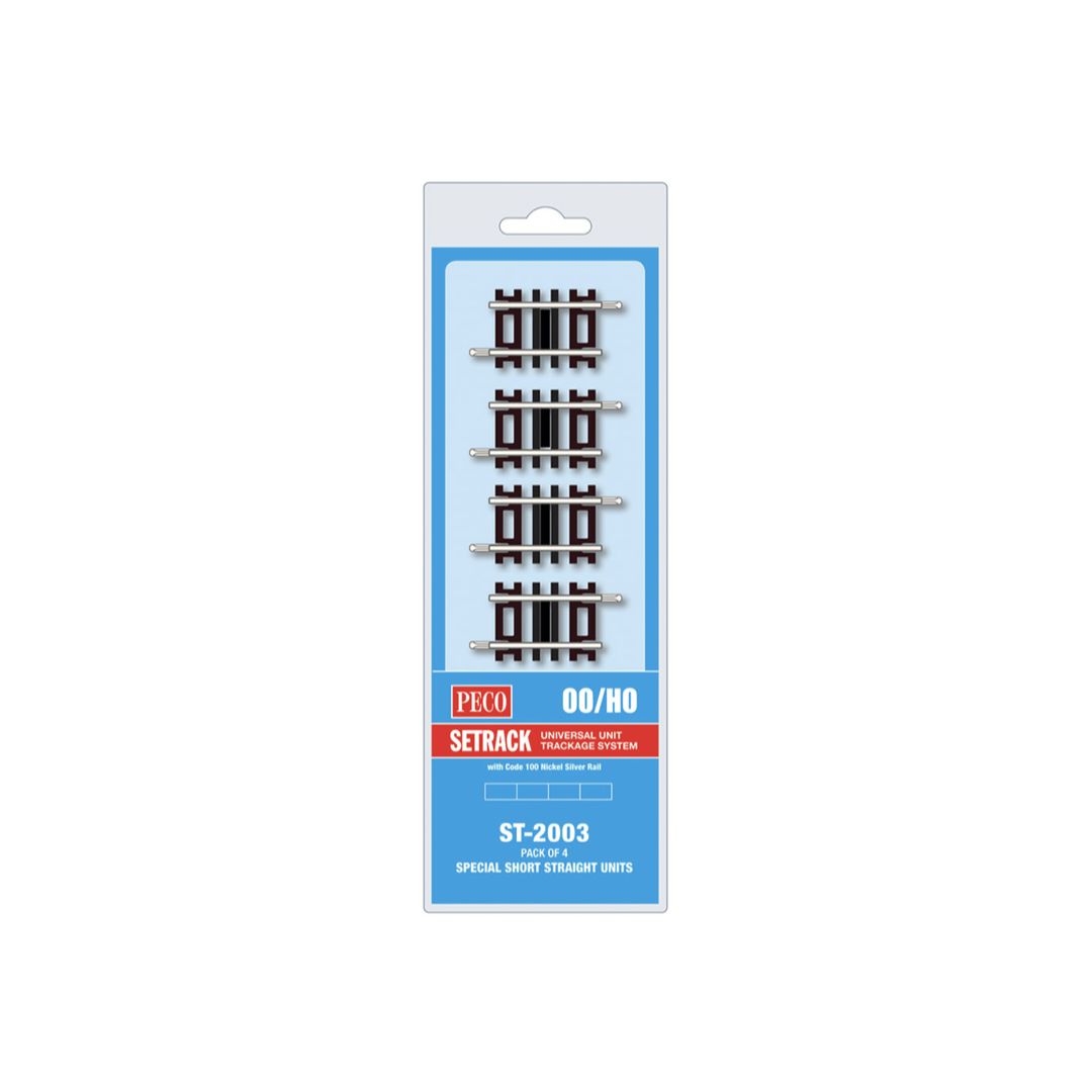ST-2003 PECO OO Gauge Special Short Straight (Pack of 4)