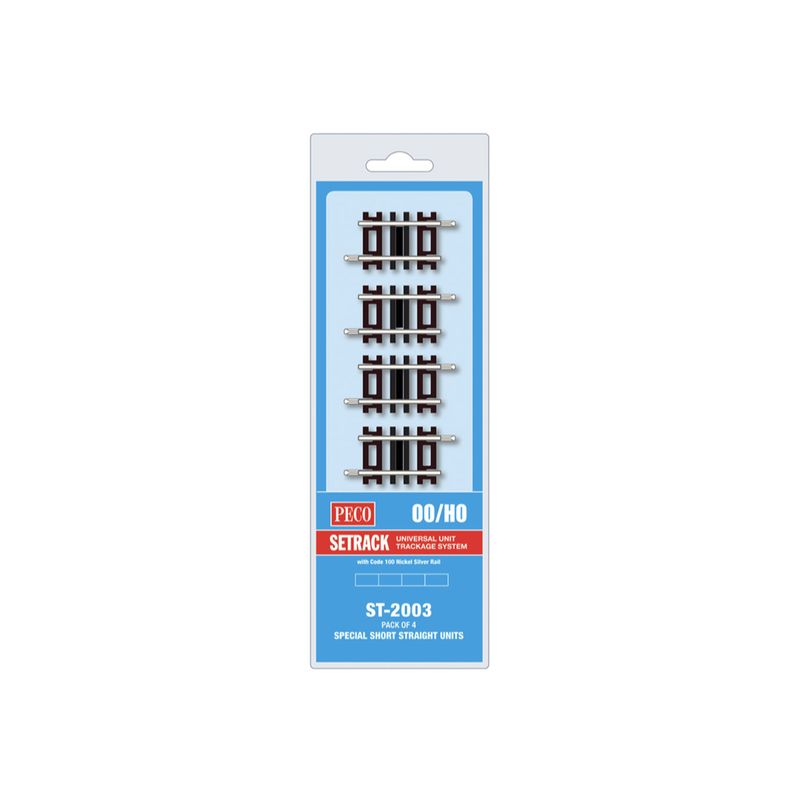 ST-2003 PECO OO Gauge Special Short Straight (Pack of 4)