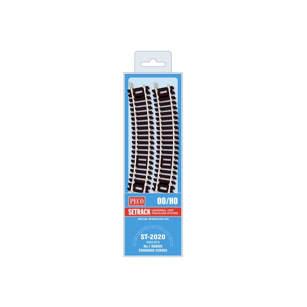 ST-2020 PECO OO Gauge 1st Radius Standard Curve  (Pack of 8)