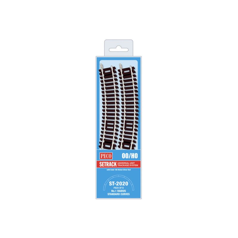 ST-2020 PECO OO Gauge 1st Radius Standard Curve  (Pack of 8)