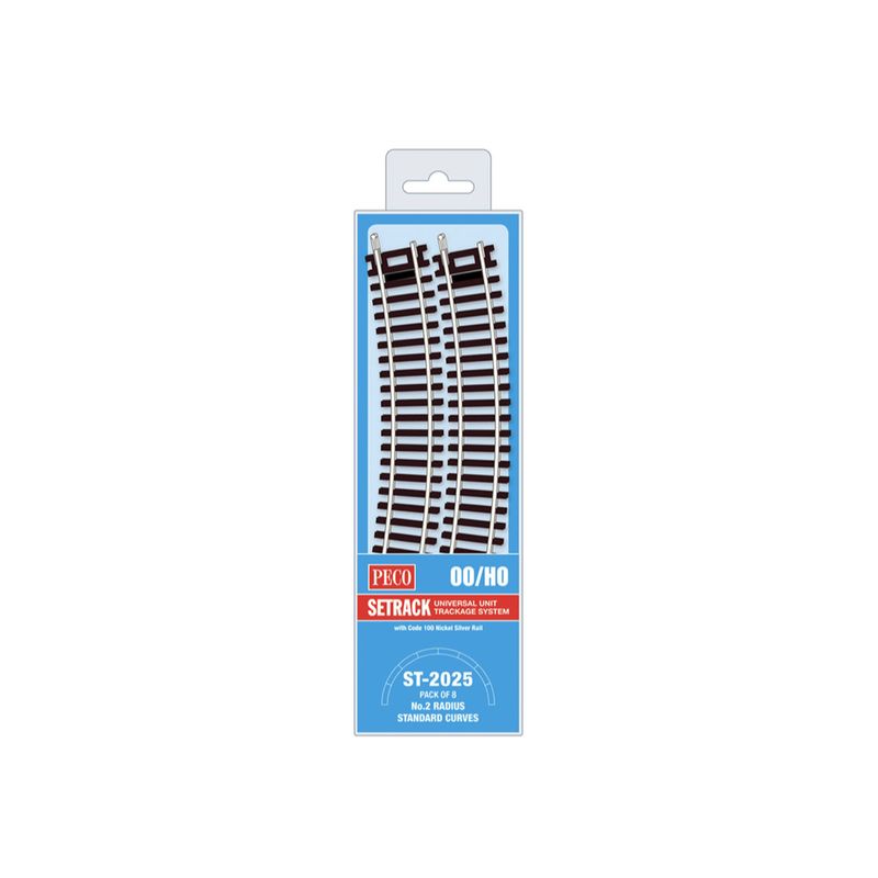 ST-2025 PECO OO Gauge 2nd Radius Standard Curve (Pack of 8)