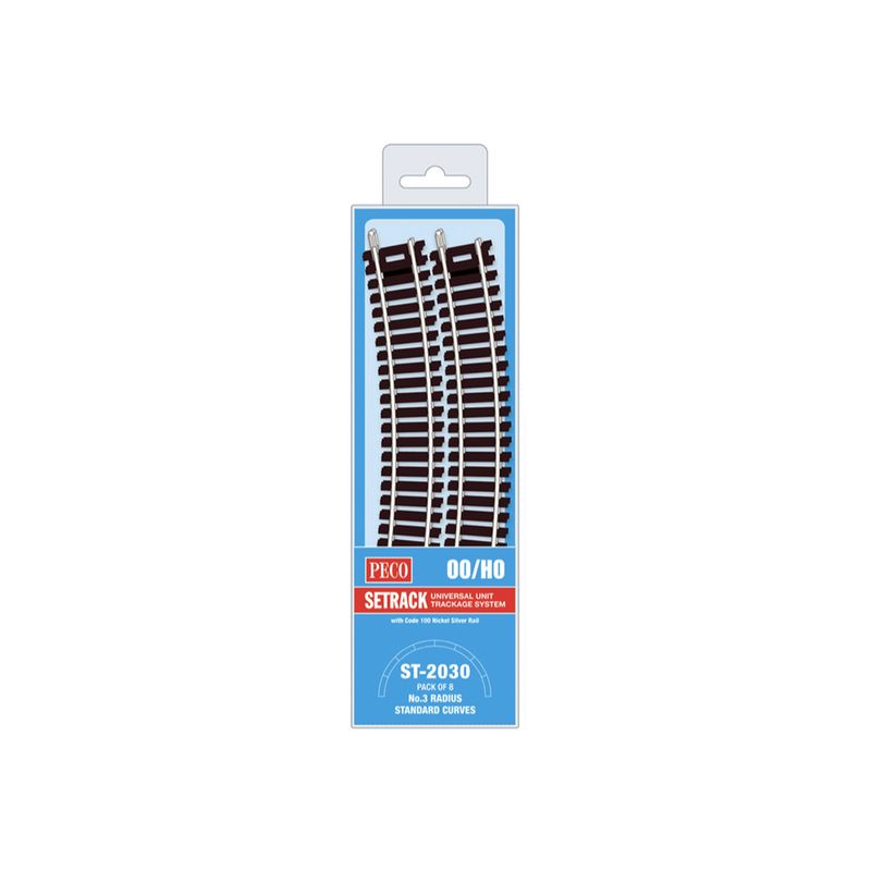ST-2030 PECO OO Gauge 3rd Radius Standard Curve (Pack of 8)