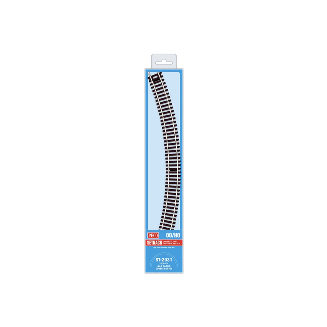 ST-2031 PECO OO Gauge 3rd Radius Double Curve (Pack of 4)