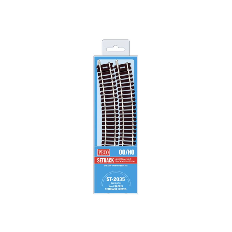 ST-2035 PECO OO Gauge 4th Radius Standard Curve (Pack of 8)