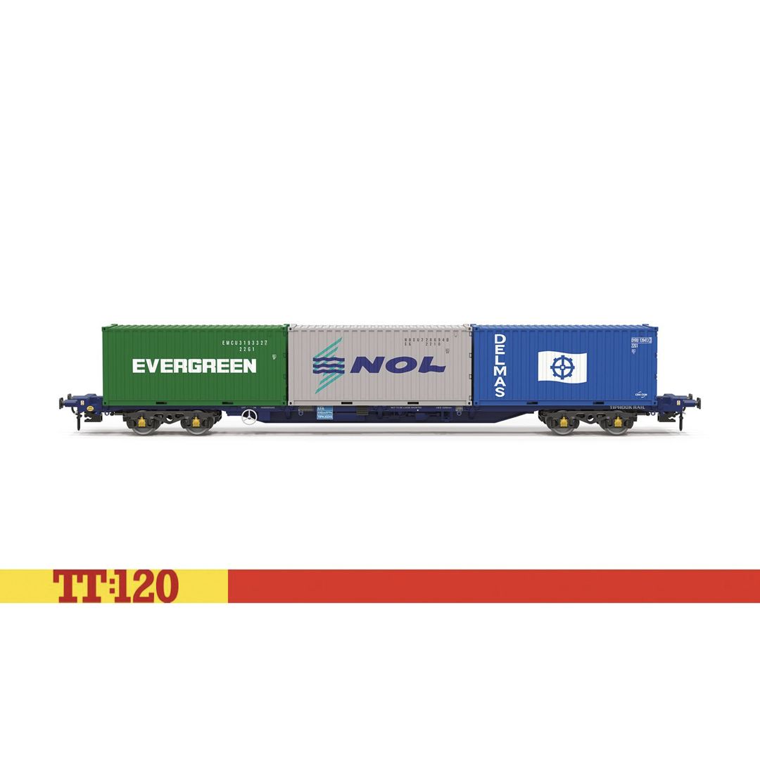 TT6032 Hornby TT120 Touax KFA Container Wagon with 3x20 Containers