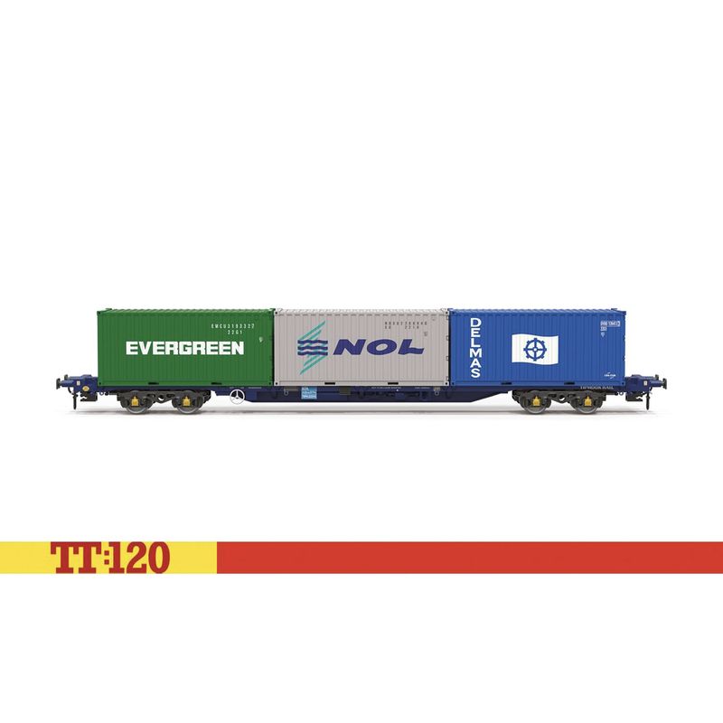 TT6032 Hornby TT120 Touax KFA Container Wagon with 3x20 Containers