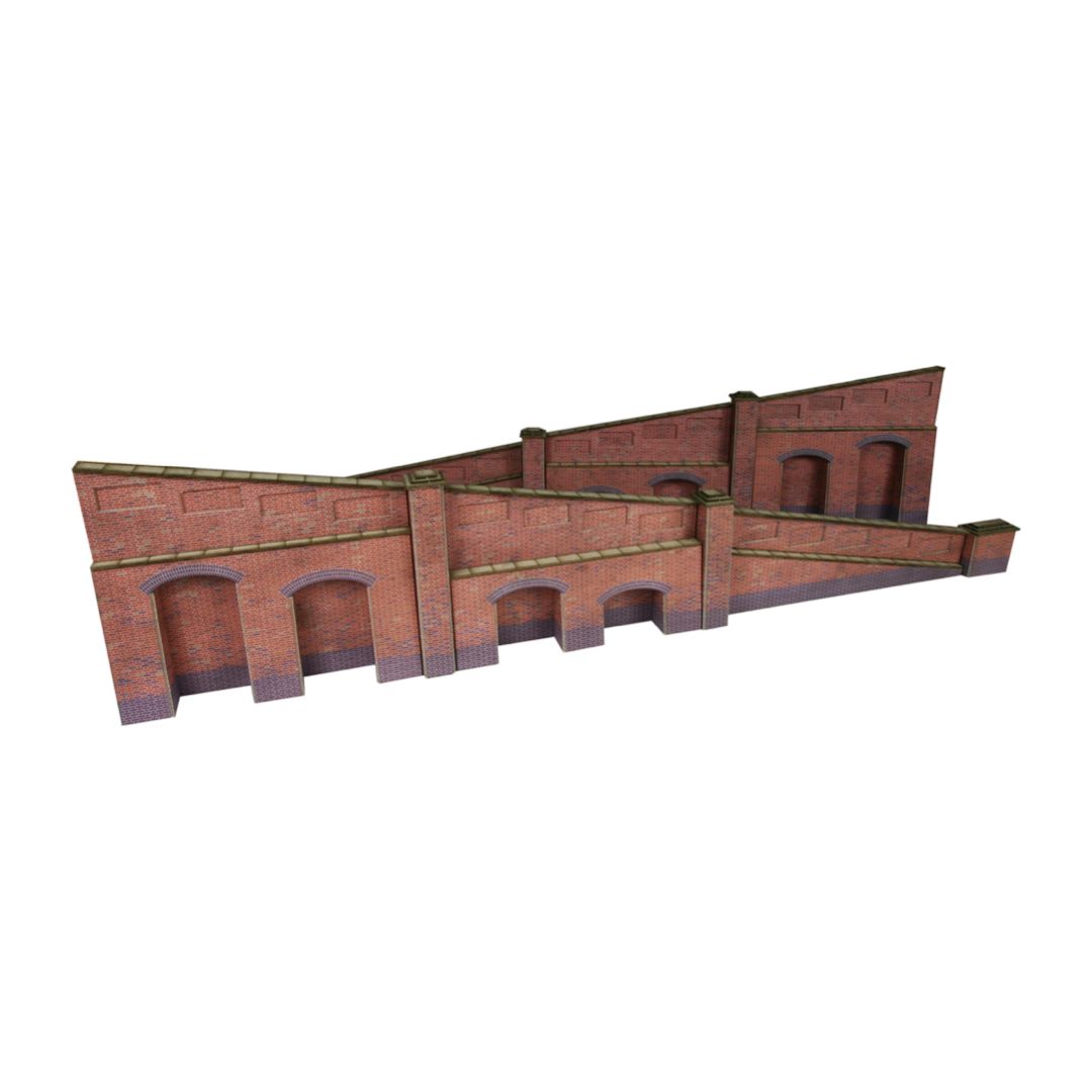 PO248 Metcalfe OO Gauge Tapered Retaining Wall in Red Brick