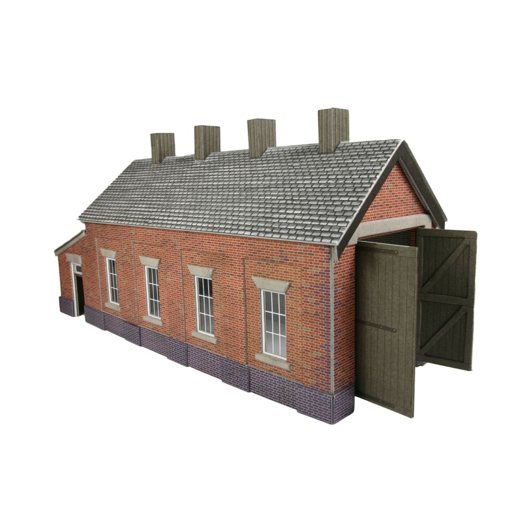 PO331 Metcalfe OO Gauge Red Brick Single Track Engine Shed