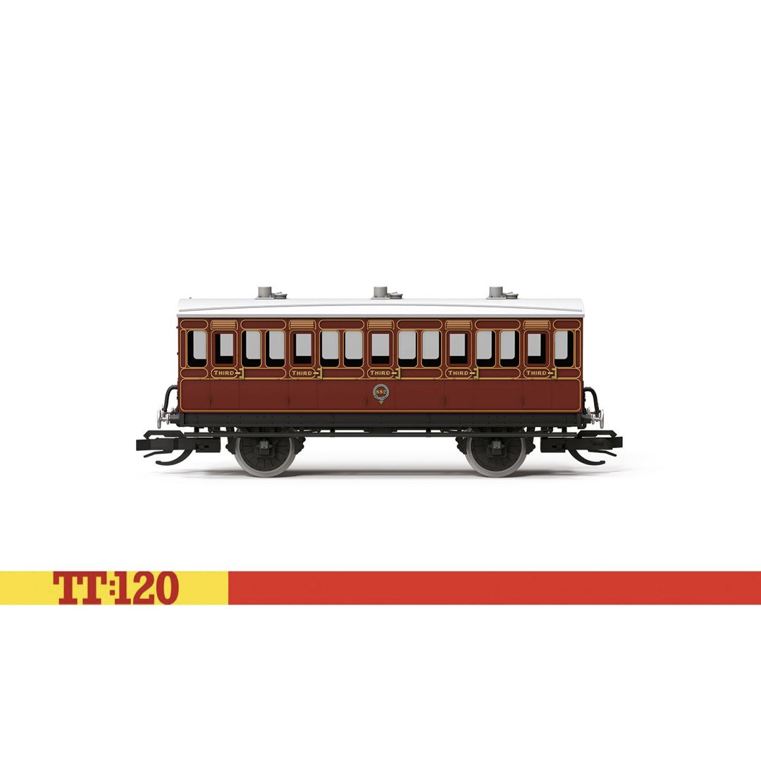 Hornby TT4056 TT Gauge LB&amp;SCR 4 Wheel 3rd Class Coach