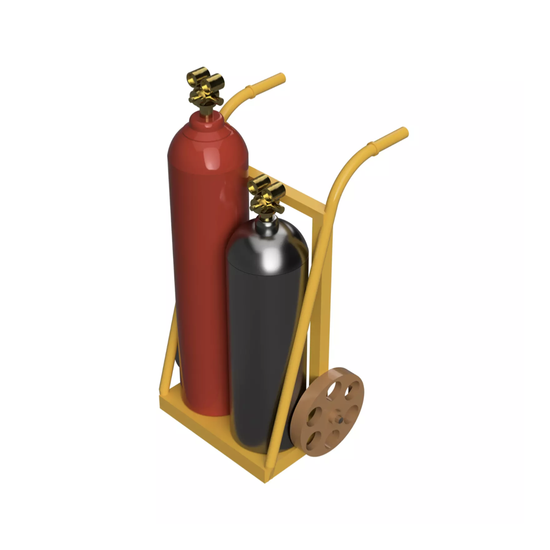 Digitrains Oxyacetylene Bottles With Trollies (N Gauge / TT Gauge / OO Gauge) img