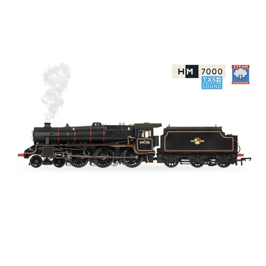 Hornby R30225SS BR, Stanier 5MT &#39;Black 5&#39;, 4-6-0, 44726 With Steam Generator