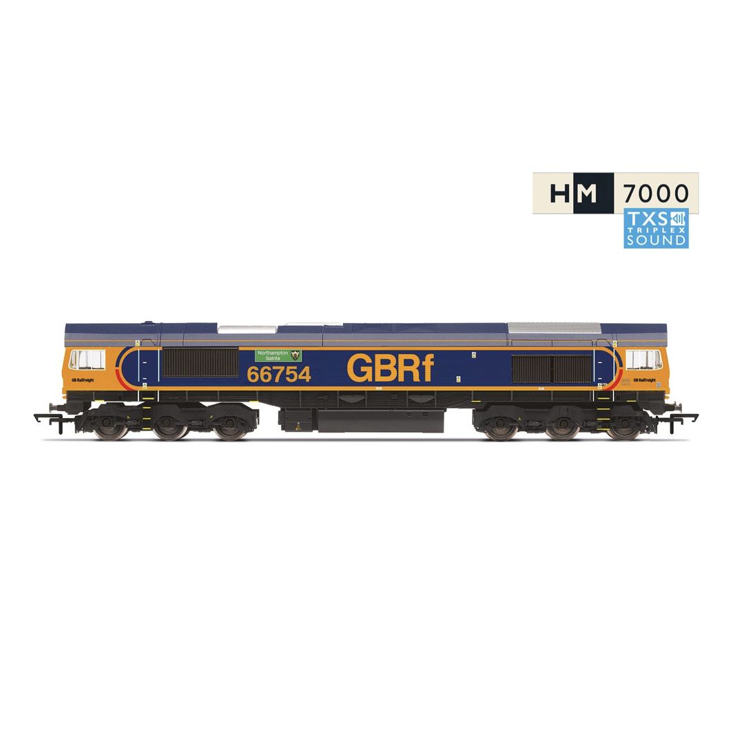 Hornby R30353TXS GBRf, Class 66, Co-Co, 66754 &#39;Northampton Saints&#39; - Era 11 (Sound Fitted)