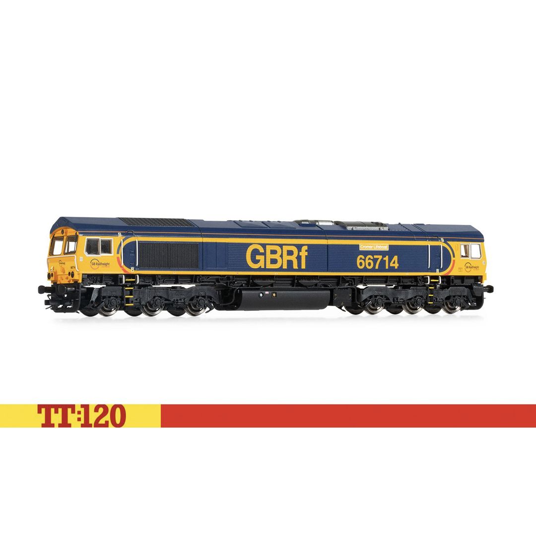 Hornby TT3016M GBRf, Class 66, Co-Co, 66714 &#39;Cromer Lifeboat&#39; TT Gauge