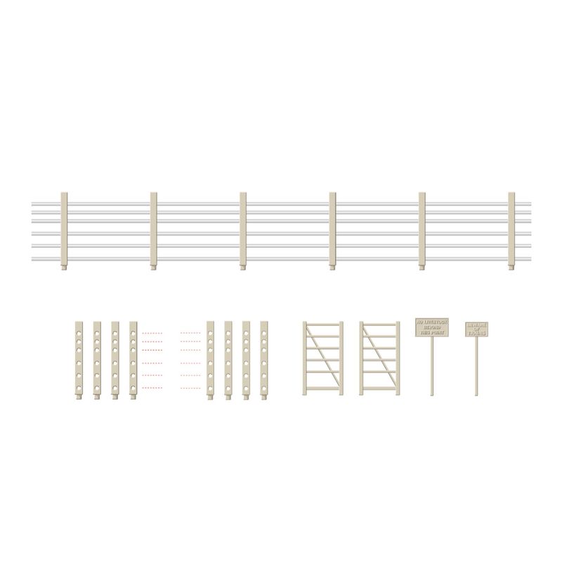 Ratio 419 OO Gauge Concrete Fencing Posts, Gates, Signs etc.