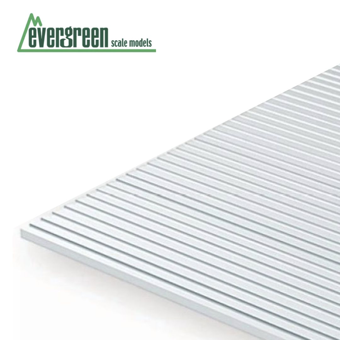 EVG3035 Evergreen Passenger Car S Scale .035 Spacing (0.89mm) Styrene Sheet