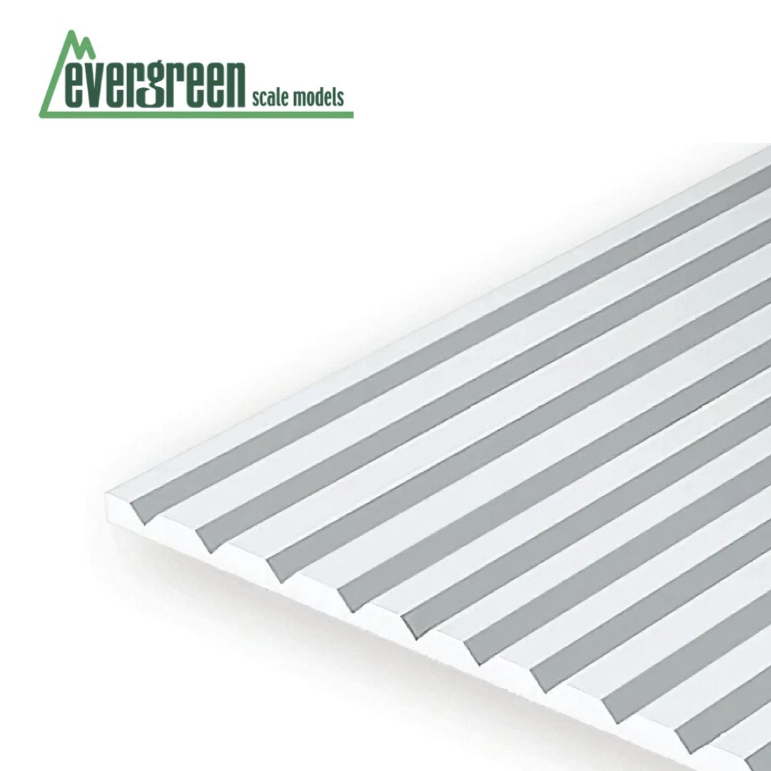 EVG2025 Evergreen 0.025" Polystyrene V Groove Siding Sheet 6" x 12" Styrene Sheet