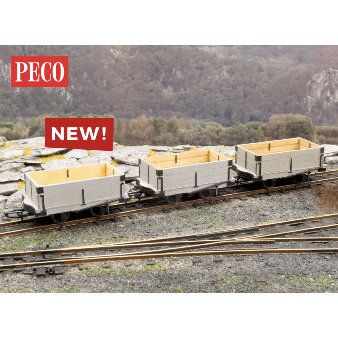 PECO OR161 GVT Open Wagons (3) Laser-cut kits (NG7)