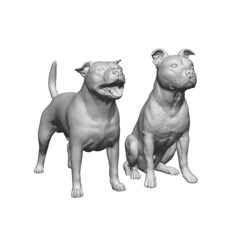 ModelU 31010-076 OO Gauge Staffordshire Bull Terrier (x2)