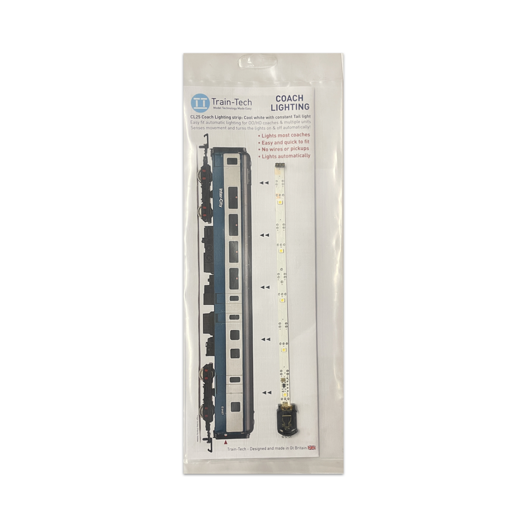 Train Tech CL25 OO Gauge Automatic Coach Lighting - Cool White/ Constant Tail Li img
