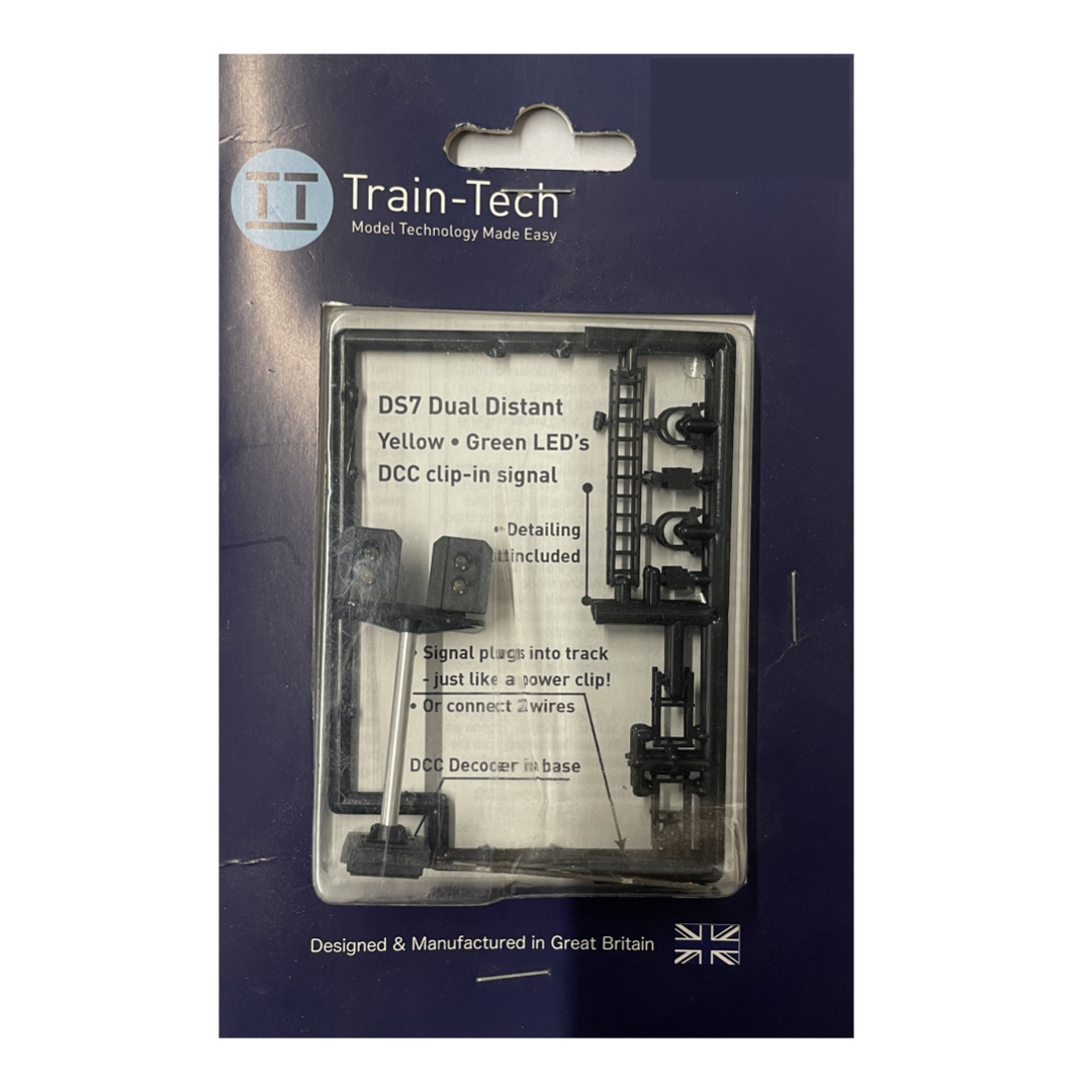 Train Tech DS7 DCC Signal Dual Head Distant (Yellow/Green) img