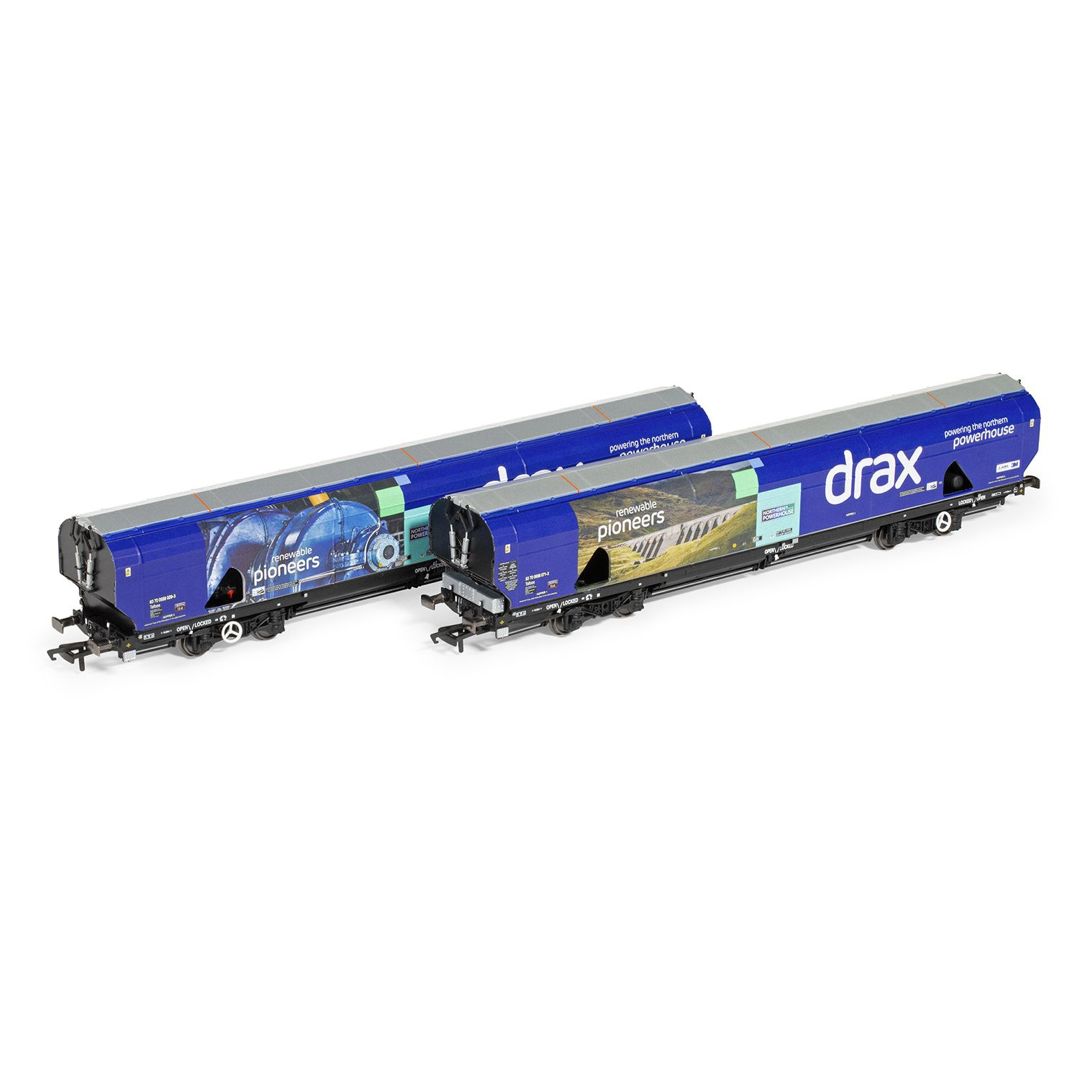 Hornby R60176A OO Gauge Drax Biomass Wagon Pack, 83700698071-3 &amp; 83700698009-3