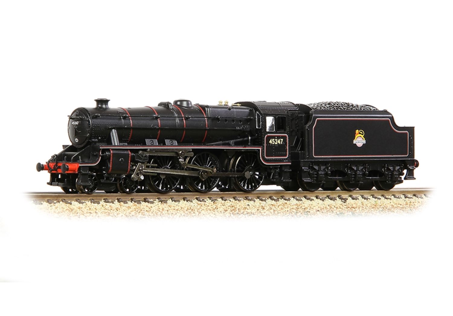 Graham Farish 372-136B N Gauge LMS 5MT Black 5 45247 BR Lined Black