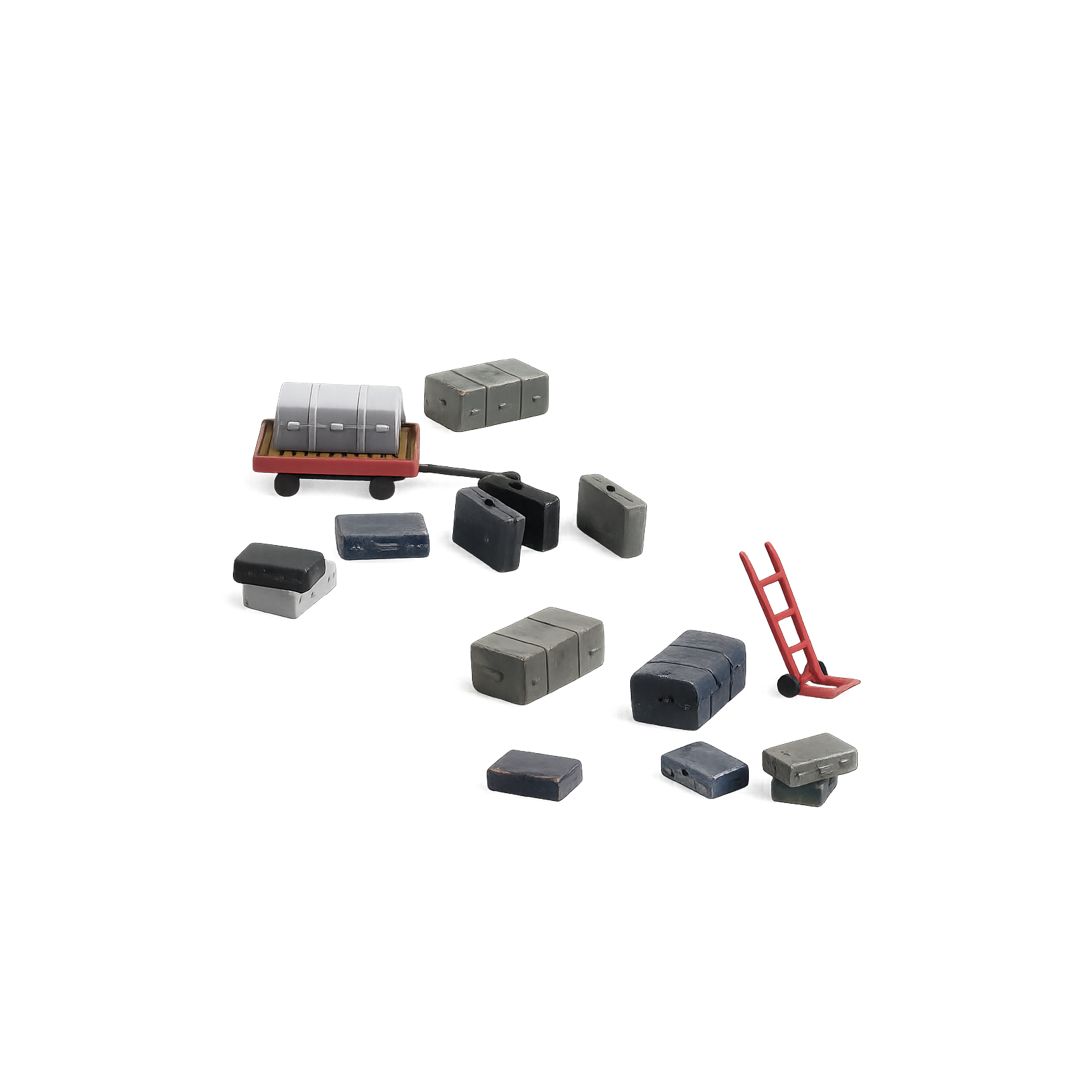 Peco 5174 N Gauge Luggage Trolleys and Sack Trucks (Require Painting)