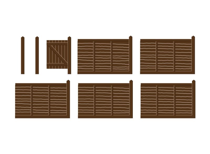 Wills Kits SS44 OO Gauge Larch Lap Garden Fencing Kit
