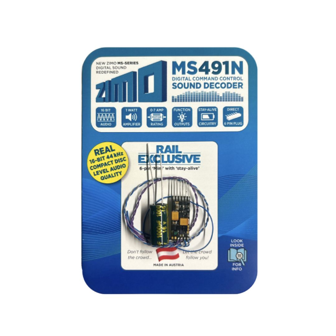 Zimo MS491N 6 Pin Direct Sound Decoder Zimo MS491N 6 Pin Direct Sound Decoder