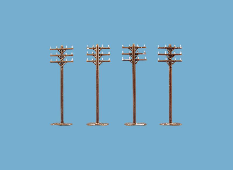 Peco 5182 N Gauge Telegraph Poles (x8) Unpainted