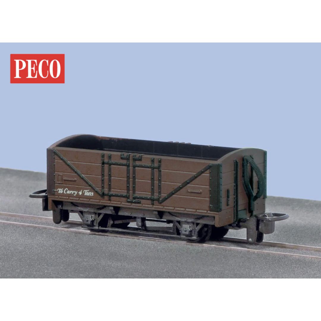 PECO GR-201U OO-9 Open Wagon Brown Unlettered