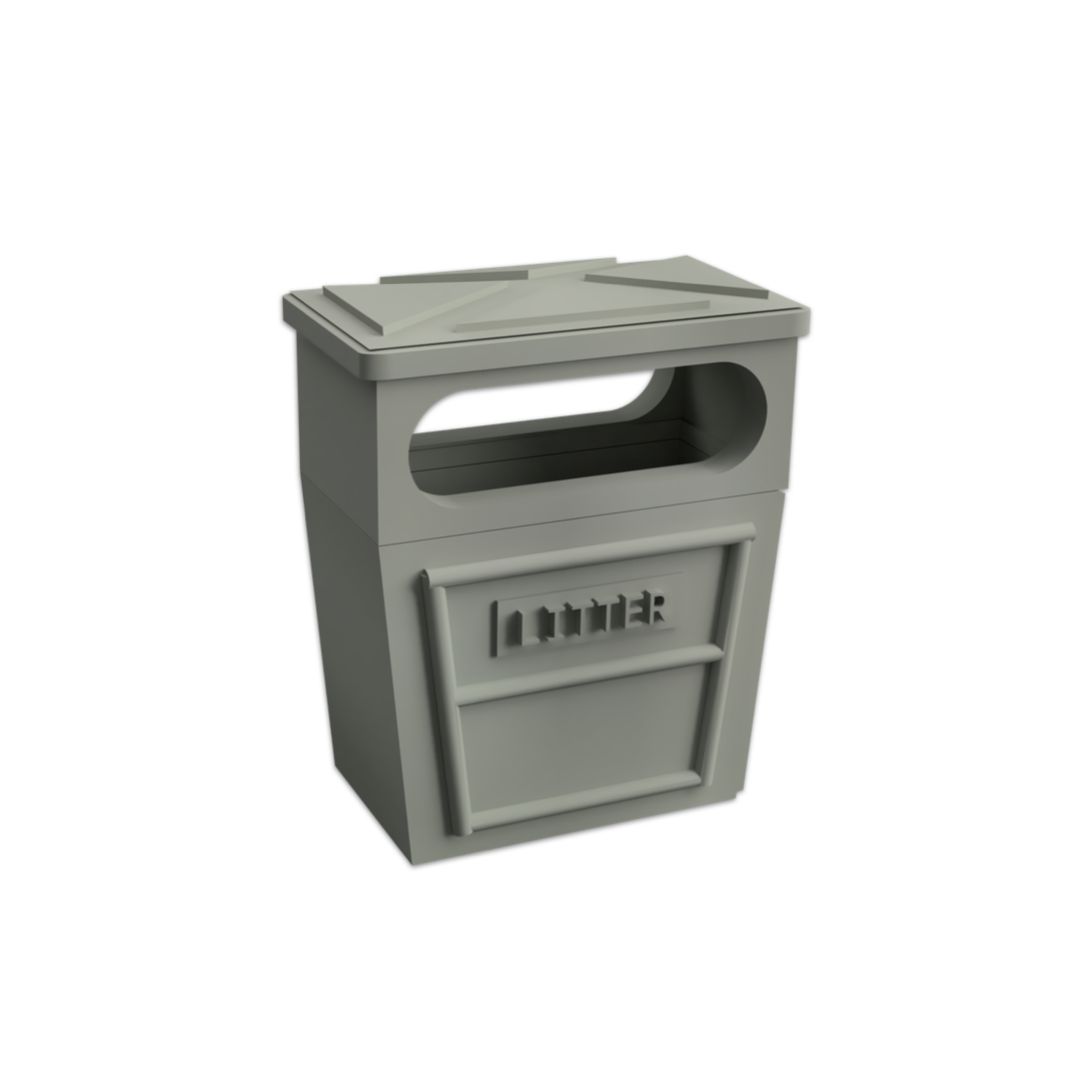 Digitrains 3D Printed Litter Bin, Scale: N Gauge