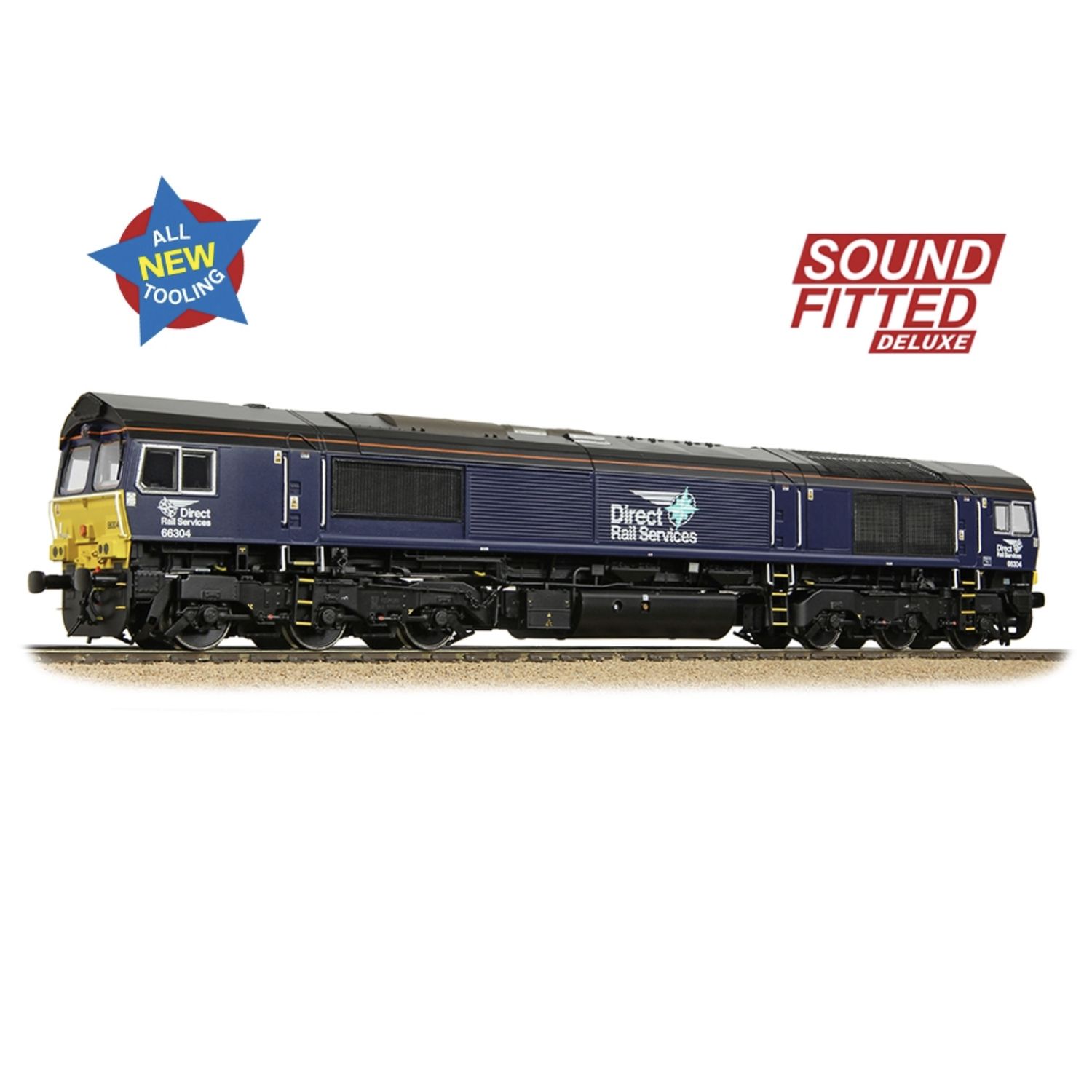 Bachmann 50-009SFX OO Gauge Class 66/3 DRS Compass (Small Logo) (Sound Fitted Deluxe)