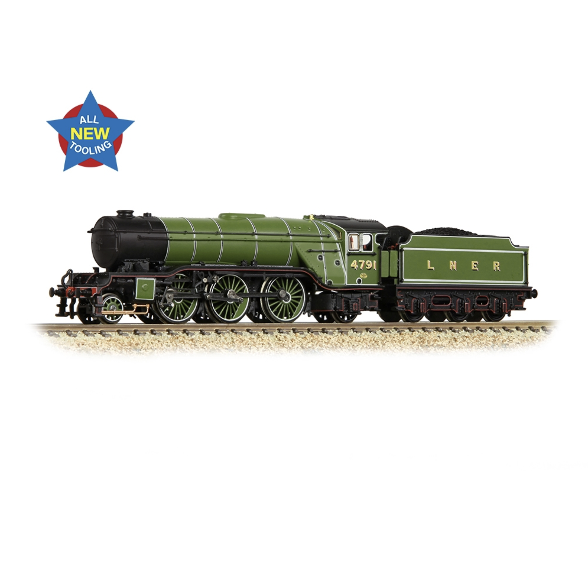 Graham Farish 372-610 N Gauge LNER V2 Lined Green img
