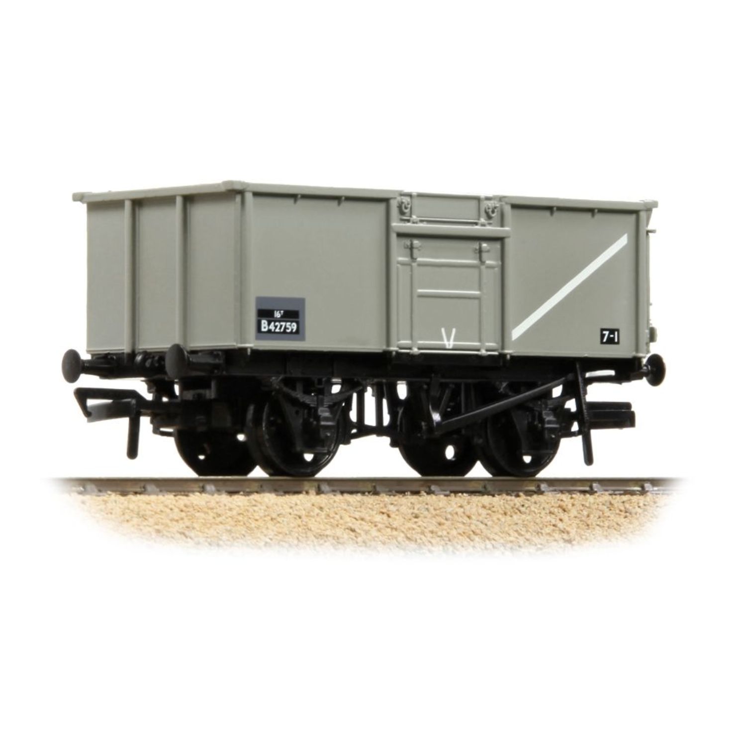 Bachmann 37-227C OO Gauge BR 16T Steel Mineral Wagon Top Flap Doors BR Grey (Early)