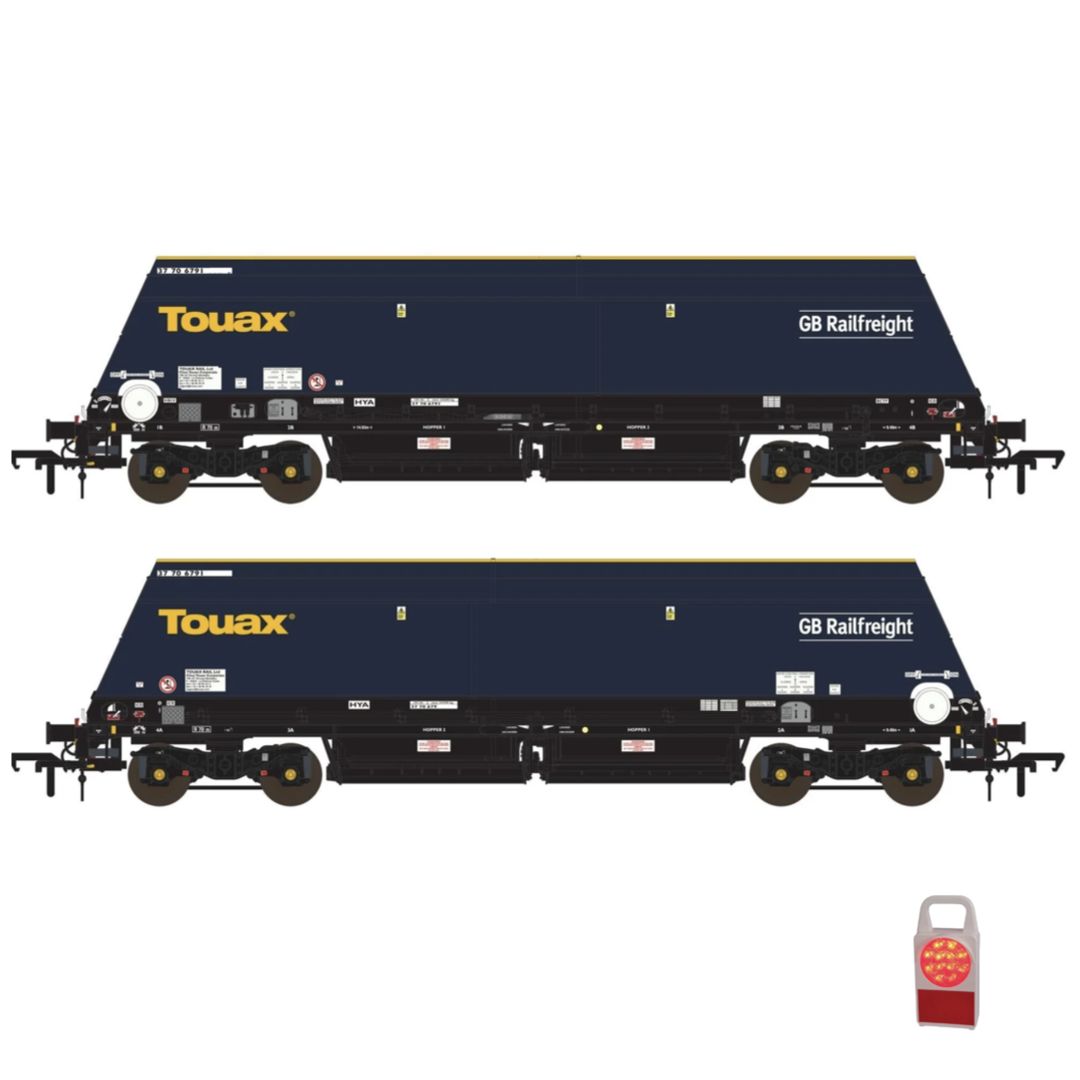 Accurascale ACC3144 OO Gauge Cutdown HYA - Blue/Black with Touax/GB Railfreight branding (Pack 1)